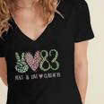 Class Of 1983 Shirt Leopard Senior Graduation Class Reunion Women's Jersey Short Sleeve Deep V-Neck Tshirt