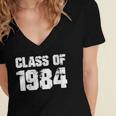 Class Of 1984 High School College Graduation Reunion Women's Jersey Short Sleeve Deep V-Neck Tshirt