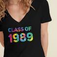 Class Of 1989 School Reunion College Highschool Graduation Women's Jersey Short Sleeve Deep V-Neck Tshirt