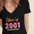 Class Of 2001 Meetup School Graduation Reunion Women's Jersey Short Sleeve Deep V-Neck Tshirt