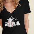 Class Of 2018 Baseball Senior Graduation Shirt Grad Women's Jersey Short Sleeve Deep V-Neck Tshirt