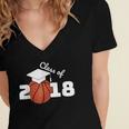 Class Of 2018 Basketball Senior Graduation Shirt Grad Women's Jersey Short Sleeve Deep V-Neck Tshirt