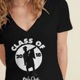 Class Of 2018 Dabbing Graduations Shirt-High School Grad Tee Women's Jersey Short Sleeve Deep V-Neck Tshirt
