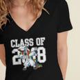 Class Of 2018 Dabbing Unicorn Graduation Shirt Women's Jersey Short Sleeve Deep V-Neck Tshirt
