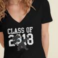 Class Of 2018 Graduation Dabbing Panda Bear Women's Jersey Short Sleeve Deep V-Neck Tshirt