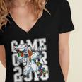 Class Of 2018 Graduation Dabbing Unicorn Shirt Women's Jersey Short Sleeve Deep V-Neck Tshirt