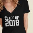 Class Of 2018 Graduation Senior High School College Women's Jersey Short Sleeve Deep V-Neck Tshirt