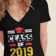 Class Of 2019 Graduation Senior High School College Women's Jersey Short Sleeve Deep V-Neck Tshirt