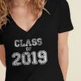 Class Of 2019 Graduation For Him Her Senior Class Women's Jersey Short Sleeve Deep V-Neck Tshirt
