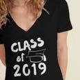 Class Of 2019 Graduation Shirt Women's Jersey Short Sleeve Deep V-Neck Tshirt