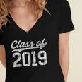 Class Of 2019 Graduation Vintage Senior Tee Women's Jersey Short Sleeve Deep V-Neck Tshirt
