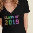 Class Of 2019 High School Graduation Date Graduate Women's Jersey Short Sleeve Deep V-Neck Tshirt