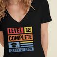Class Of 2019 Senior High School Graduation Level 12th Grade Women's Jersey Short Sleeve Deep V-Neck Tshirt