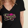 Class Of 2020 Girl Graduation SENIOR Class Of 2020 Women's Jersey Short Sleeve Deep V-Neck Tshirt