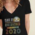 Class Of 2020 Quarantined Seniors Graduation Gift Women's Jersey Short Sleeve Deep V-Neck Tshirt