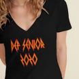 Class Of 2020 Senior 80s And 90s Rock Style Graduation Women's Jersey Short Sleeve Deep V-Neck Tshirt
