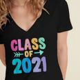 Class Of 2021 Graduation Grow With Me Women's Jersey Short Sleeve Deep V-Neck Tshirt