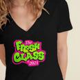 Class Of 2021 Senior Fresh 90's TV Style Grad For Graduation Women's Jersey Short Sleeve Deep V-Neck Tshirt