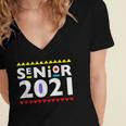Class Of 2021 Senior Year 90's TV Style Graduation For Grad Women's Jersey Short Sleeve Deep V-Neck Tshirt