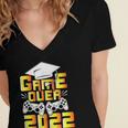 Class Of 2022 Graduation Gamer Video Console Graduate Class Women's Jersey Short Sleeve Deep V-Neck Tshirt