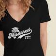 Class Of 2022 Mastered It College Masters Degree Graduation Women's Jersey Short Sleeve Deep V-Neck Tshirt