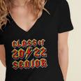 Class 2022 Senior 80s 90s Rock Retro Vintage Graduation Women's Jersey Short Sleeve Deep V-Neck Tshirt