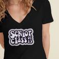 Class Of 2023 Senior Back To School Graduation Women's Jersey Short Sleeve Deep V-Neck Tshirt