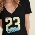 Class Of 2023 Seniors 23 Crew Senior Graduation Idea Women's Jersey Short Sleeve Deep V-Neck Tshirt