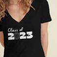 Class Of 2023 Seniors 23 Senior Graduation Idea Flower Women's Jersey Short Sleeve Deep V-Neck Tshirt