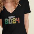 Class Of 2024 College High School Graduation Women's Jersey Short Sleeve Deep V-Neck Tshirt
