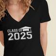 Class Of 2025 First Day Of School Kindergarten Graduation Women's Jersey Short Sleeve Deep V-Neck Tshirt