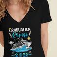 Class Of 2025 Graduation Cruise Senior Graduates Vacation Women's Jersey Short Sleeve Deep V-Neck Tshirt