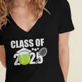 Class Of 2025 Graduation Senior Tennis Player Women's Jersey Short Sleeve Deep V-Neck Tshirt