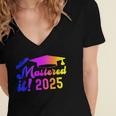 Class Of 2025 Mastered It College Masters Degree Graduation Women's Jersey Short Sleeve Deep V-Neck Tshirt