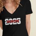 Class Of 2025 Senior Graduation 2025 And Red Women's Jersey Short Sleeve Deep V-Neck Tshirt