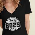 Class Of 2025 Senior School Graduation College Women's Jersey Short Sleeve Deep V-Neck Tshirt