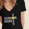Class Of 2025 Softball Mom Senior Graduation Graduate Women Women's Jersey Short Sleeve Deep V-Neck Tshirt