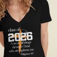 Class Of 2026 Christian Graduation Senior Graduate Women's Jersey Short Sleeve Deep V-Neck Tshirt