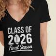 Class Of 2026 Final Season Senior 2026 Football Graduation Women's Jersey Short Sleeve Deep V-Neck Tshirt