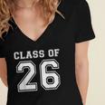 Class Of 2026 Freshman High School Senior Graduation Women's Jersey Short Sleeve Deep V-Neck Tshirt