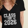 Class Of 2026 Graduation Senior School Pride Women's Jersey Short Sleeve Deep V-Neck Tshirt