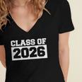 Class Of 2026 Graduation Year Women's Jersey Short Sleeve Deep V-Neck Tshirt