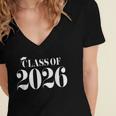 Class Of 2026 High School Senior Graduation Party Vintage Women's Jersey Short Sleeve Deep V-Neck Tshirt