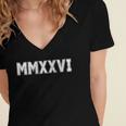 Class Of 2026 MMXXVI Vintage Freshman 2026 Senior Graduation Women's Jersey Short Sleeve Deep V-Neck Tshirt