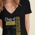 Class Of 2026 Senior 26 High School Graduation -Gold Women's Jersey Short Sleeve Deep V-Neck Tshirt
