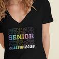 Class Of 2026 Senior 2026 Back To School 2026 Graduation 26 Women's Jersey Short Sleeve Deep V-Neck Tshirt
