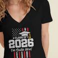 Class Of 2026 Senior Graduation American Flag Senior 2026 Women's Jersey Short Sleeve Deep V-Neck Tshirt