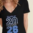 Class Of 2026 Senior Graduation High School And College Grad Women's Jersey Short Sleeve Deep V-Neck Tshirt