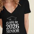 Class Of 2026 Senior Graduation School College Women's Jersey Short Sleeve Deep V-Neck Tshirt