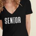Class Of 2026 Senior Themed Graphic Art Graduation Women's Jersey Short Sleeve Deep V-Neck Tshirt